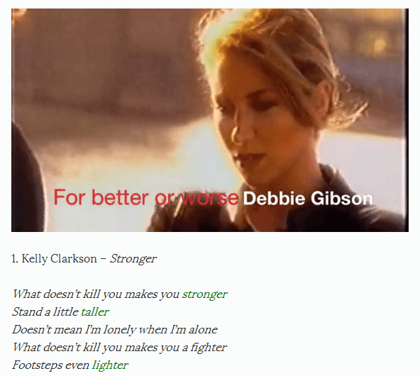 15 songs with comparatives (SOURCE: luizotaviobarros.com)