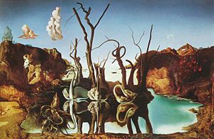 DALI: Swans Reflecting Elephants (1937) - description from wikipedia (SOURCE: barmeizon.wordpress.com)