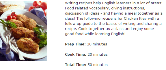CLICK TO VIEW Chicken Kiev (lesson plan+ vocabulary)