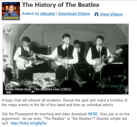 The History of The Beatles  by ddeubel (SOURCE: community.eflclassroom.com