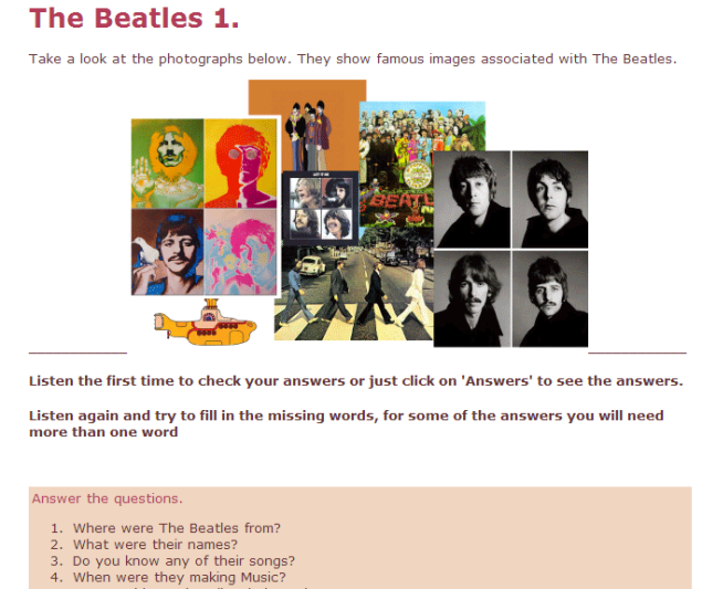 Listening Exercise 1 (SOURCE: soundsenglish.com)