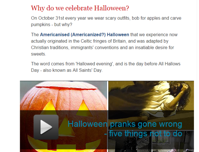 Why do we celebrate Halloween? (SOURCE: telegraph.co.uk)