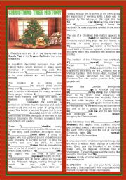 CHRISTMAS TREE STORY- WORKSHEET (SOURCE: eslprintables.com)