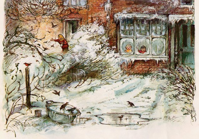 Winter Illustrations Part One - Shirley Hughes (SOURCE: petrasgalleryblog.blogspot.com)