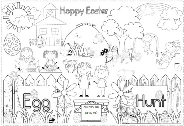 FREE Easter Egg Hunt Poster and Coloring Page