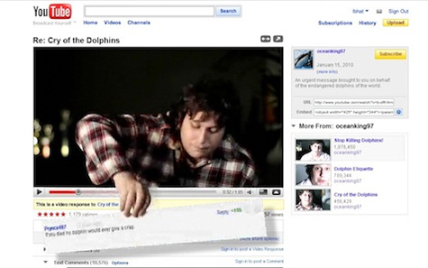 An ingenuous distortion of the YouTube experience is at the heart of a viral campaign aimed squarely at cyberspace bullies. A creative team at Saatchi & Saatchi New York originated the idea as part of their work with the National Crime Prevention Council (NCPC). .... ...... “We wanted to recreate the bullying experience in a way that draws in the viewer, even makes them complicit,” Interactive Director James Cooper said. They built a YouTube page in exact replica, and shot video of a tween actor who recited poetry in aid of his beloved dolphins. Beneath the video, they added vicious, bullying comments. “Just as the viewers’ eyes wander to the comments section, perhaps as they begin to find it amusing, the spell is broken,” explains copywriter Ethan Schmidt. Shockingly, OceanKing97 stops reading his ode to dolphins and reaches through the YouTube screen and rips a comment from screen. He then reminds his audience that online behavior has real-world consequences.