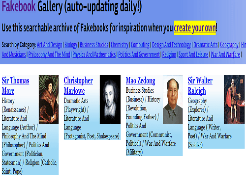 Gallery of Fakebook profiles (SOURCE: classtools.net) Gallery of Fakebook profiles (SOURCE: classtools.net)