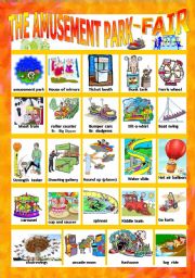 CLICK TO VIEW WORKSHEET AMUSEMENT PARK/FAIR PICTIONARY-WORKSHEET by mariamit (SOURCE: eslprintables.com)
