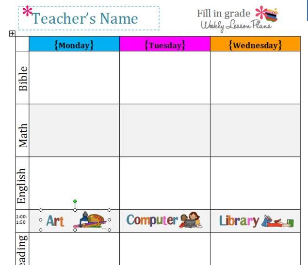 Lesson Plan Template Blank -CLICK TO DOWNLOAD