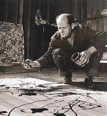 "On the floor I am more at ease. I feel nearer, more a part of the painting, since this way I can walk around it, work from the four sides and literally be in the painting." - Jackson Pollock (1912-1956), on drip painting. (SOURCE: findagrave.com)