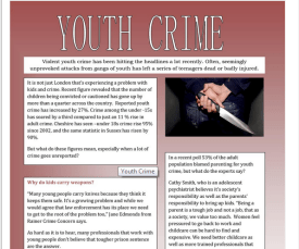 Youth Crime- Worksheet by Mulle (SOURCE: en.islcollective.com)