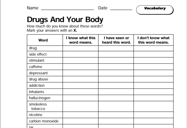 Drugs and your body (SOURCE: teachervision.fen.com)