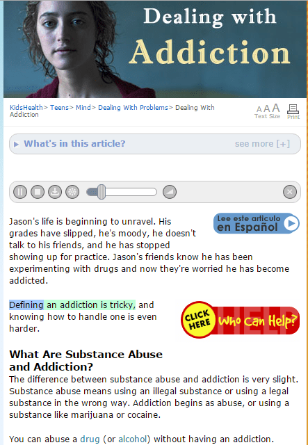 AUDIO TEXT (SOURCE: kidshealth.org)